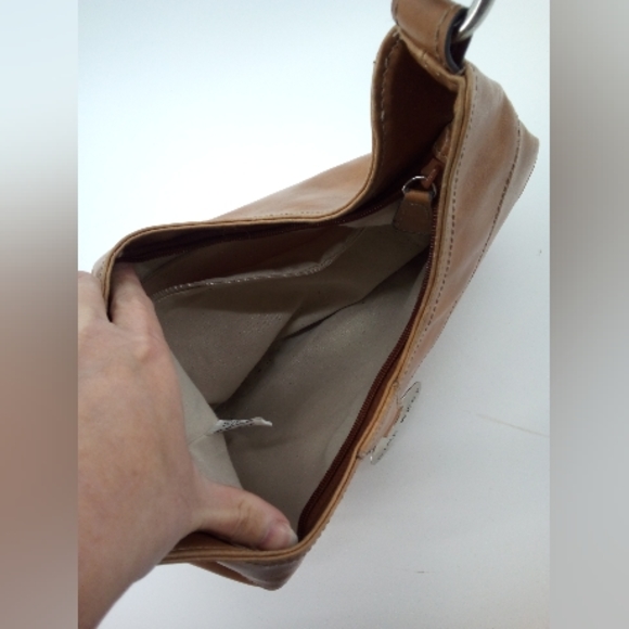 Retro Y2K Nine West Vegan Hobo Bag Brown Camel Shoulder - Picture 8 of 12